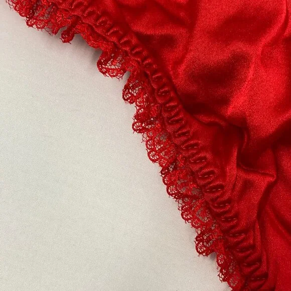 Agent Provocateur Felinda Red Silk Brief AP4 Large - Picture 9 of 11